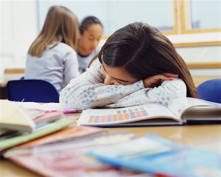 frustrated school students in classroom - Student Asleep in the Classroom Stock Photo - Rights-Managed, Code: 700-00523389
