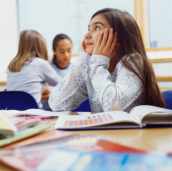 Student Daydreaming in Class Stock Photo - Premium Rights-Managed, Artist: Masterfile, Image code: 700-00523391