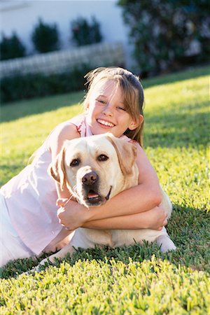 simsearch:700-00098404,k - Portrait of Girl with Dog Fotografie stock - Rights-Managed, Codice: 700-00523489
