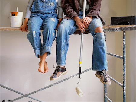 painter overalls - Couple Painting Home Stock Photo - Rights-Managed, Code: 700-00530036