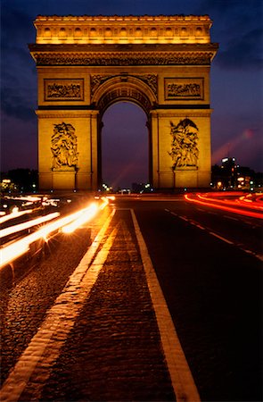 simsearch:696-03397968,k - L'Arc de Triomphe on the Champs-Elysees, Paris, France Stock Photo - Rights-Managed, Code: 700-00530259