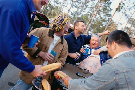 drunk grey haired man - People at a Tailgate Party Stock Photo - Rights-Managed, Code: 700-00530734