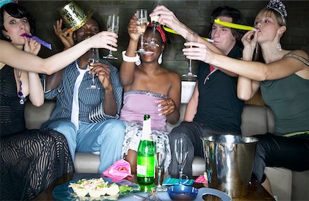 pictures of man at new years eve party - Friends Celebrating Stock Photo - Rights-Managed, Code: 700-00544231