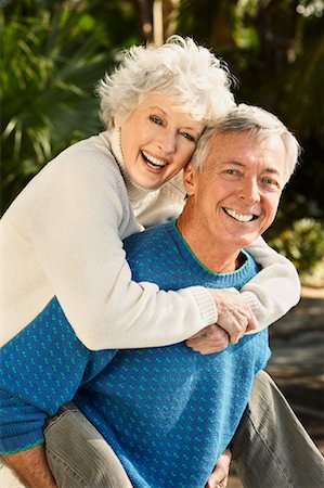 ridiculous husband senior couple - Man Carrying Woman On His Back Stock Photo - Rights-Managed, Code: 700-00546662