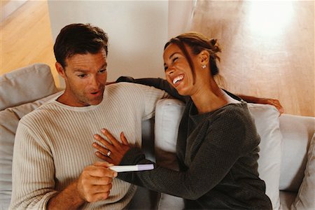 pregnant surprise - Couple Looking at Pregnancy Test Stock Photo - Rights-Managed, Code: 700-00547228