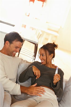 pregnant surprise - Couple Looking at Pregnancy Test Stock Photo - Rights-Managed, Code: 700-00547230