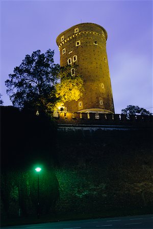 polish castle - Krakow at Night, Poland Stock Photo - Rights-Managed, Code: 700-00547486