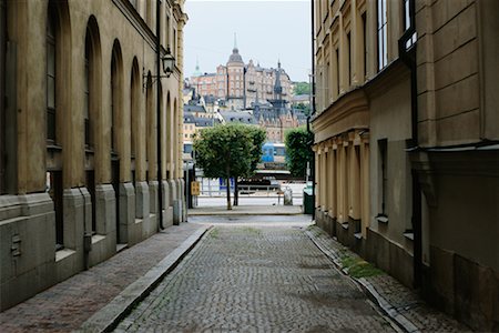 empty street wall - Empty Street, Stockholm, Sweden Stock Photo - Rights-Managed, Code: 700-00547538