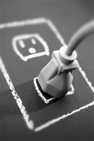 Electrical Cord Plugged into Chalkboard Stock Photo - Rights-Managed, Code: 700-00549356