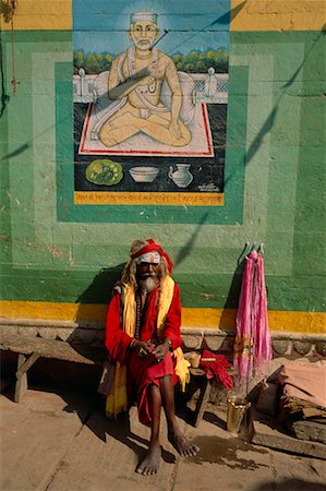 simsearch:700-00085887,k - Mann sitzt auf der Bank, Varanasi, Uttar Pradesh, Indien Stockbilder - Lizenzpflichtiges, Bildnummer: 700-00554567