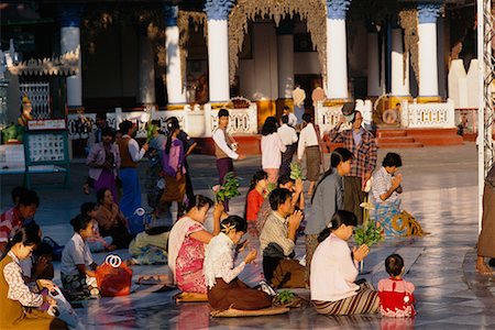 People at Shwedagon Pagoda, Yangon, Myanmar Stock Photo - Rights-Managed, Code: 700-00554879