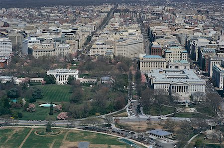 Vue d'ensemble de la maison blanche et City, Washington, D.C., USA Photographie de stock - Rights-Managed, Code: 700-00555010