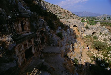 Ruines sur Mountain Side, Myra, ville Antique, Turquie Photographie de stock - Rights-Managed, Code: 700-00555783