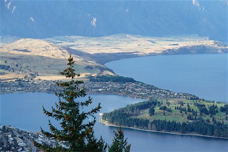 queenstown lake - Overview of Town, Queentstown, South Island, New Zealand Stock Photo - Rights-Managed, Code: 700-00556065