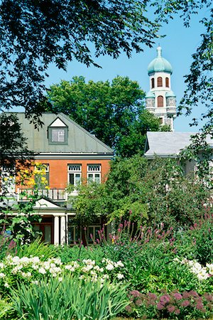 Building and Garden, Quebec City, Quebec, Canada Stock Photo - Rights-Managed, Code: 700-00556605