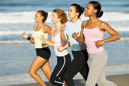 Women Jogging On The Beach Stock Photo - Rights-Managed, Code: 700-00550478