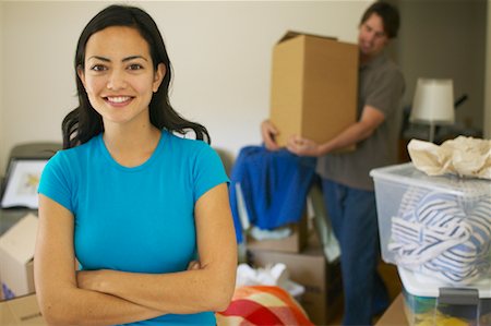 Couple Moving Into New Home Stock Photo - Rights-Managed, Code: 700-00550548