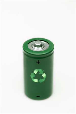 electricity waste - Battery With Recycle Symbol Stock Photo - Rights-Managed, Code: 700-00550630