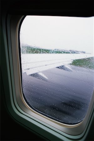 plane rain - View of Runway from Airplane Stock Photo - Rights-Managed, Code: 700-00552121