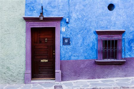 doors in mexico - Exterior of House, San Miguel de Allende, Guanajuato, Mexico Stock Photo - Rights-Managed, Code: 700-00560820