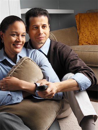 picture of a black man watching tv - Couple Watching Television Stock Photo - Rights-Managed, Code: 700-00588692