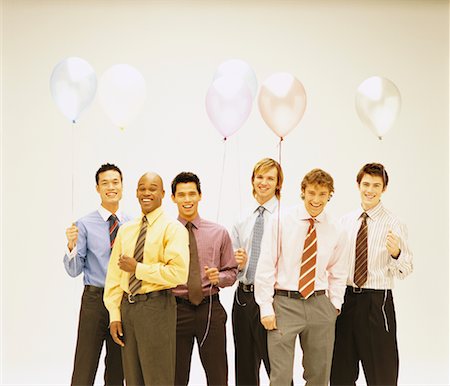 simsearch:700-00592463,k - Portrait of Businessmen with Balloons Foto de stock - Direito Controlado, Número: 700-00592464