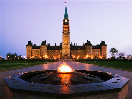 eternal flame ottawa photography - Eternal Flame and Parliament Buildings, Ottawa, Ontario, Canada Stock Photo - Rights-Managed, Code: 700-00605286