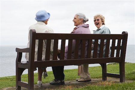 Women Chatting on Bench Stock Photo - Rights-Managed, Code: 700-00606930