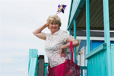 Woman on Porch of Beach Hut Stock Photo - Rights-Managed, Code: 700-00606952