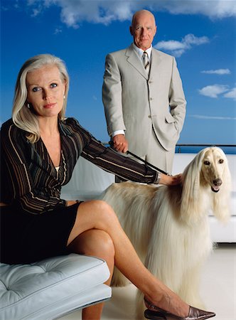 senior couple with pet - Portrait of Couple with Dog Stock Photo - Rights-Managed, Code: 700-00607381