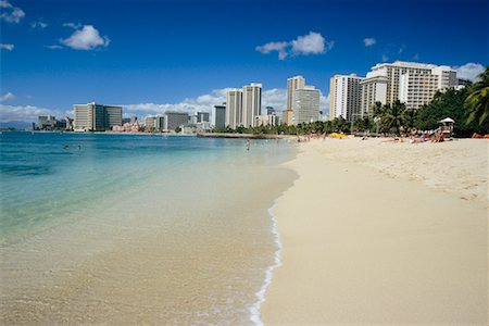 picture hawaii skyline - Waikiki Beach, Oahu, Hawaii, USA Stock Photo - Rights-Managed, Code: 700-00607646