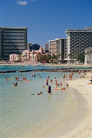 picture hawaii skyline - Waikiki Beach, Oahu, Hawaii, USA Stock Photo - Rights-Managed, Code: 700-00607648