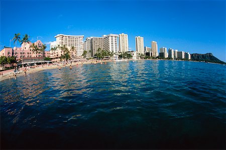picture hawaii skyline - Waikiki Beach, Oahu, Hawaii, USA Stock Photo - Rights-Managed, Code: 700-00607651
