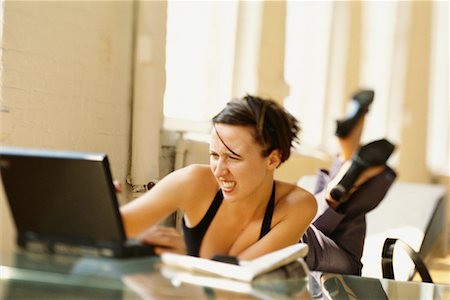 stressed college - Woman Using Laptop Computer Stock Photo - Rights-Managed, Code: 700-00607708