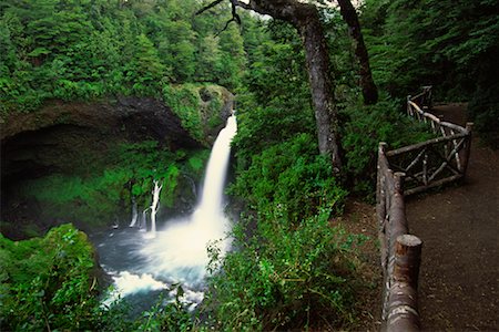 scenic and waterfall chile - Huilo-Huilo Falls, Neltume, Chile Stock Photo - Rights-Managed, Code: 700-00607791