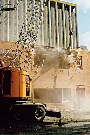 Building Demolition with Wrecking Ball Stock Photo - Rights-Managed, Code: 700-00608492