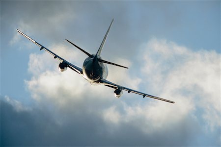 plane sky cloud looking up not people - Airplane Taking Off Stock Photo - Rights-Managed, Code: 700-00608794