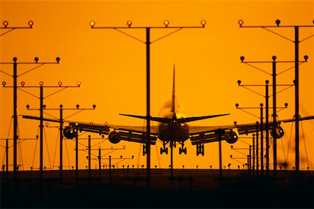 Jet Airplane Landing, LAX, Los Angeles, California, USA Stock Photo - Rights-Managed, Code: 700-00608792