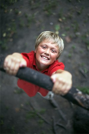 simsearch:700-00038046,k - Portrait of Boy Hanging from Tree Stock Photo - Rights-Managed, Code: 700-00608987