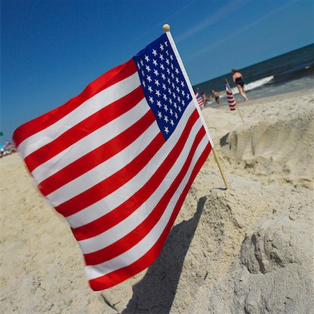 American Flag on Sandcastle Stock Photo - Rights-Managed, Code: 700-00609178