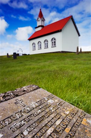 simsearch:700-03068155,k - Pierre tombale et église rurale, Islande Photographie de stock - Rights-Managed, Code: 700-00609757