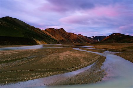 Braided Glacial River, Landmannalaugar, Iceland Foto de stock - Con derechos protegidos, Código: 700-00609766