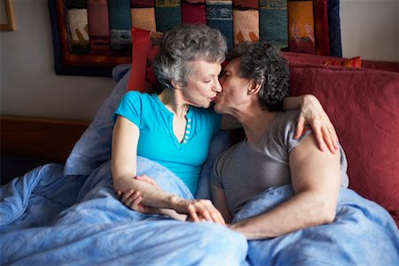 Couple Kissing in Bed Stock Photo - Rights-Managed, Code: 700-00603393