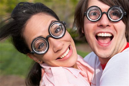 Couple Wearing Funny Glasses Stock Photo - Rights-Managed, Code: 700-00603402