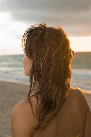 Woman Watching Sunrise at Beach Stock Photo - Rights-Managed, Code: 700-00617131