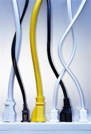 electrical plugs inside socket - Electrical Cords and Power Bar Stock Photo - Rights-Managed, Code: 700-00618018