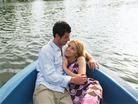 pond top view - Couple in Boat Stock Photo - Rights-Managed, Code: 700-00610087