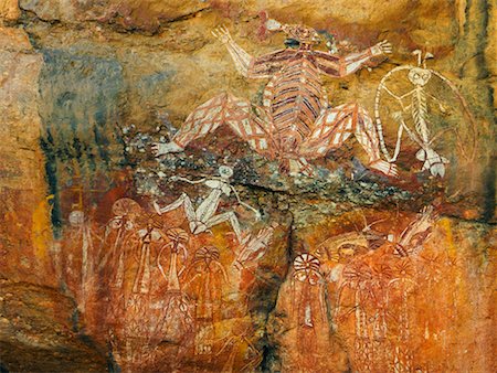 Aboriginal Rock Art, Nourlangie Rock, Kakadu National Park, Northern Territory, Australia Stock Photo - Rights-Managed, Code: 700-00610176