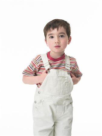 Portrait of Boy Wearing Overalls Foto de stock - Con derechos protegidos, Código: 700-00610711