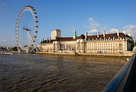 County Hall und London Eye, London, England Stockbilder - Lizenzpflichtiges, Bildnummer: 700-00610749